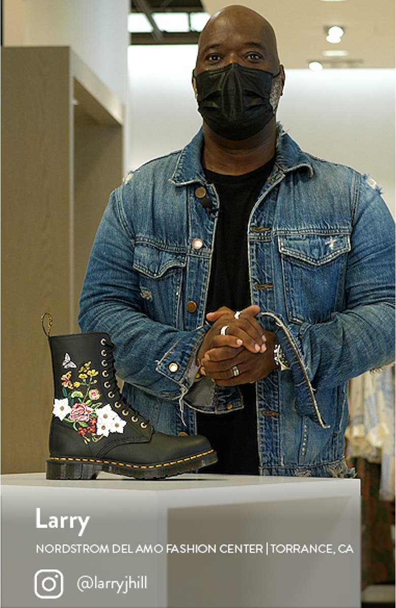 1490 Floral Bloom Combat Boot, sales video thumbnail