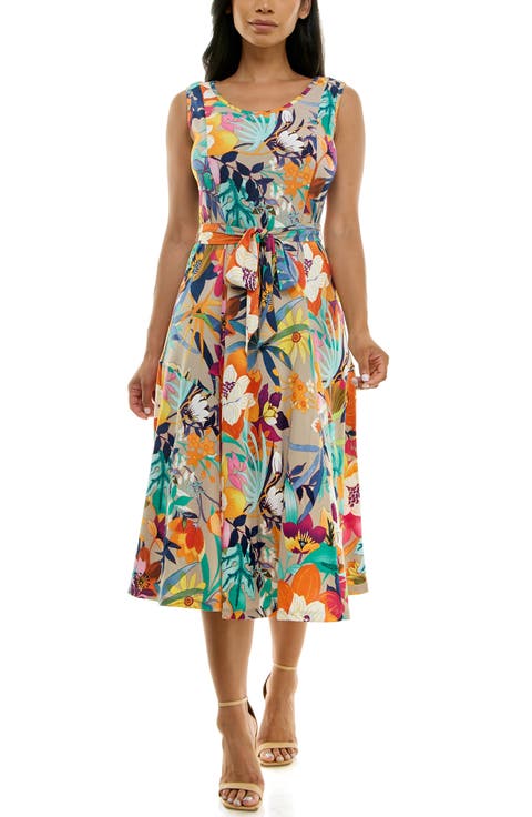 Crewneck Sleeveless Midi Dress