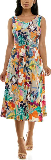 Crewneck Sleeveless Midi Dress