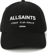AllSaints Underground Logo Adjustable Cotton Canvas Baseball Cap