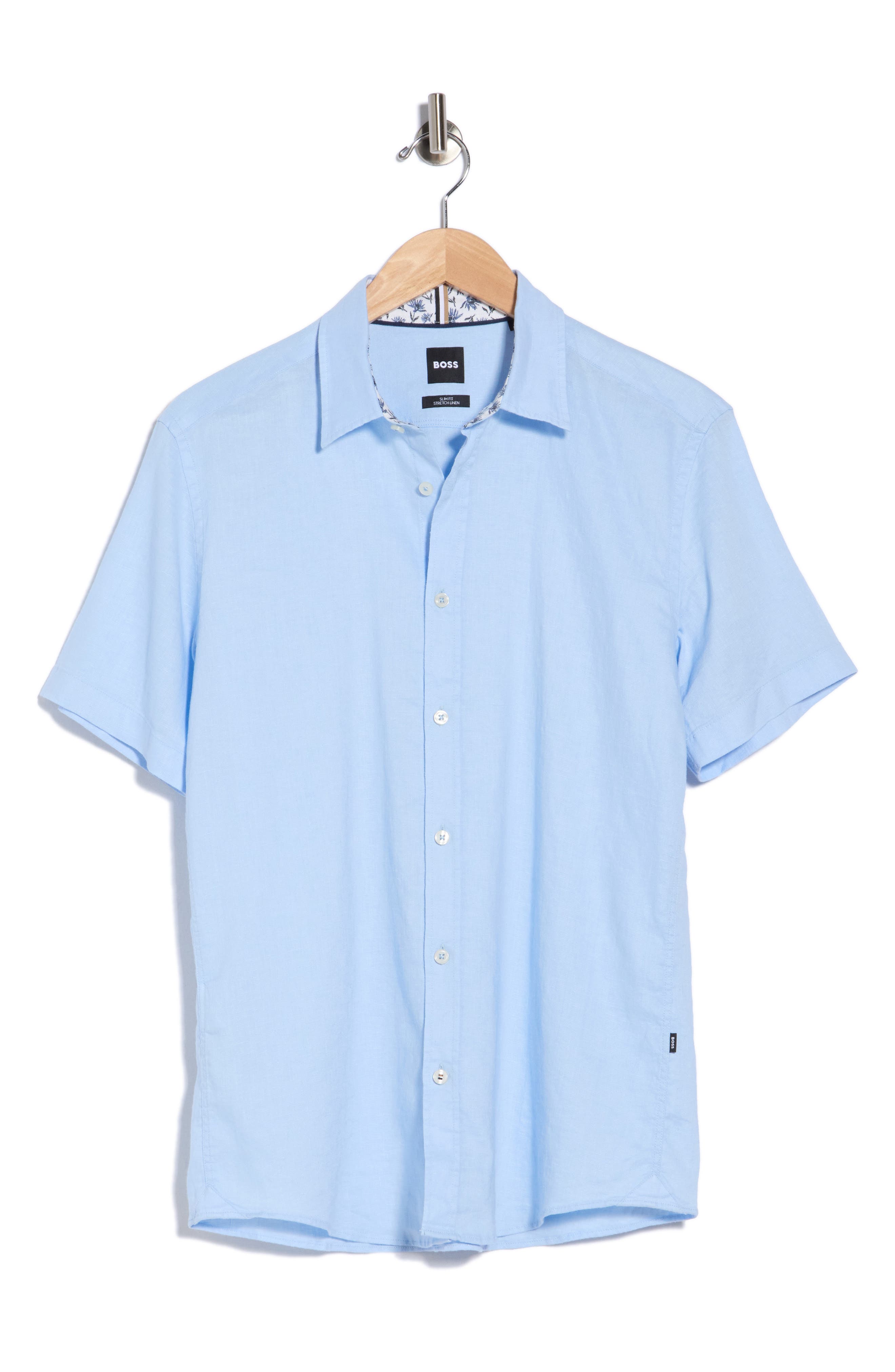 C-Roan Slim Fit Linen Blend Button-Up Shirt