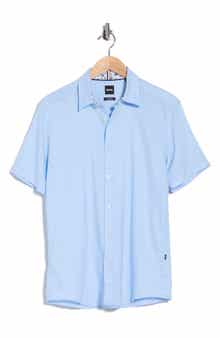 C-Roan Slim Fit Linen Blend Button-Up Shirt