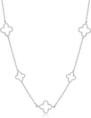 The Lovery Fine Jewelry Alternating Open Clover Necklace