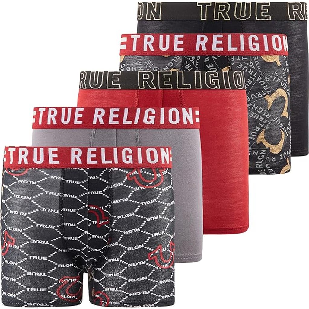 True Religion Boxer Briefs Pack Of 5 In Brown