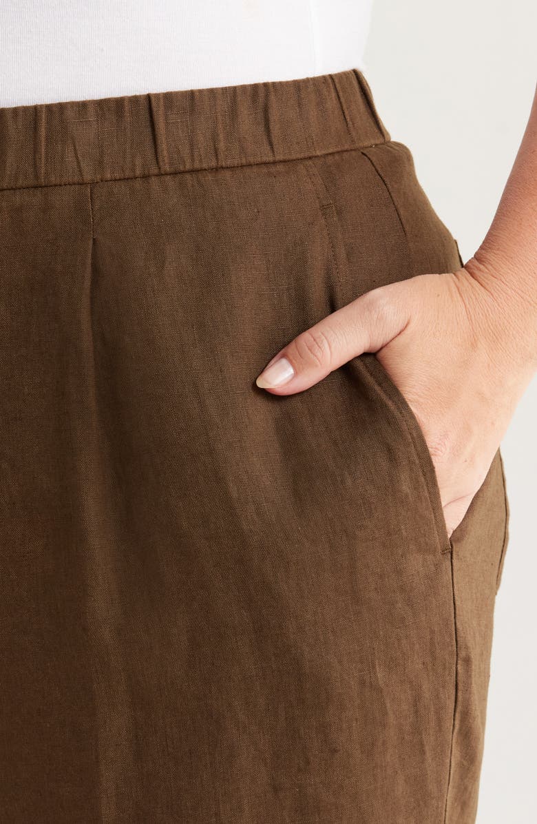 Eileen Fisher Organic Linen Shorts, Alternate, color, Branch