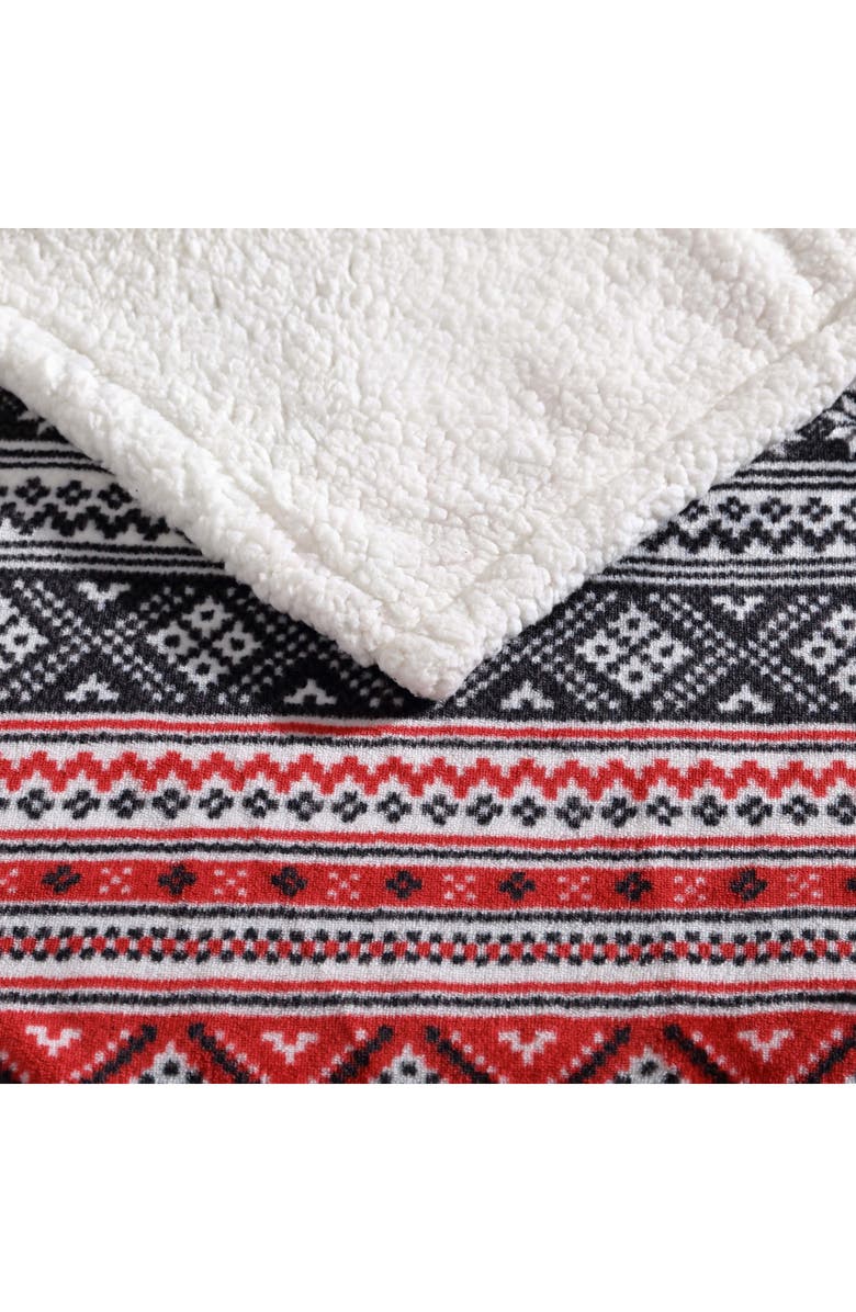 Eddie Bauer Classic Fair Isle Faux Shearling Throw Blanket, Alternate, color,