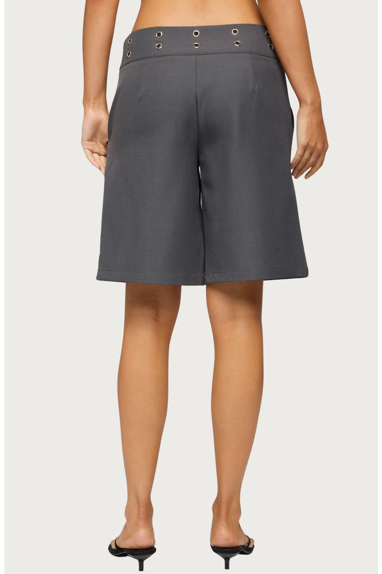 Grommet Low Rise Bermuda Shorts, Alternate, color, DARK-GRAY
