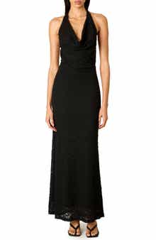 Nia Thalia Lace Halter Maxi Dress