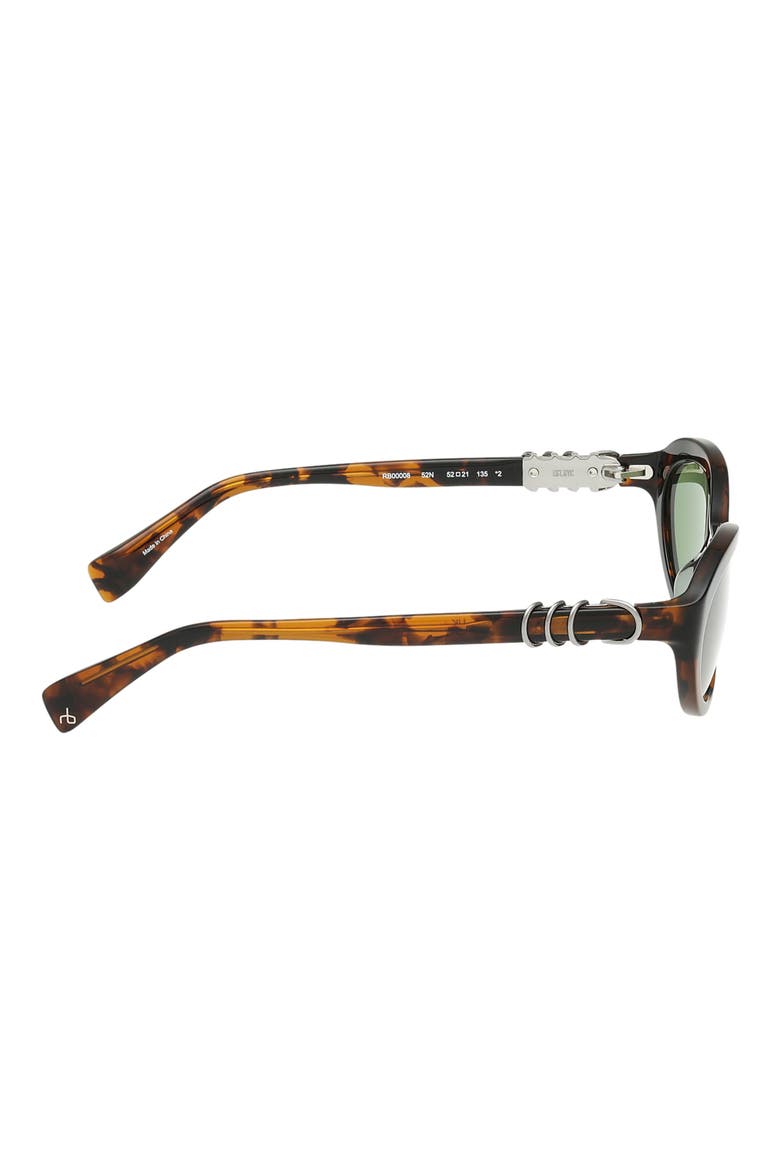 52mm Oval Sunglasses, Alternate, color, BROWN CRYSTAL TORT/ GREEN