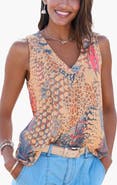LASCANA Women's Printed V-Neck Tank Top