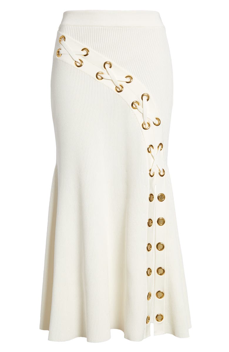 McQueen Alexander McQueen Grommet Rib Midi Sweater Skirt, Main, color, 