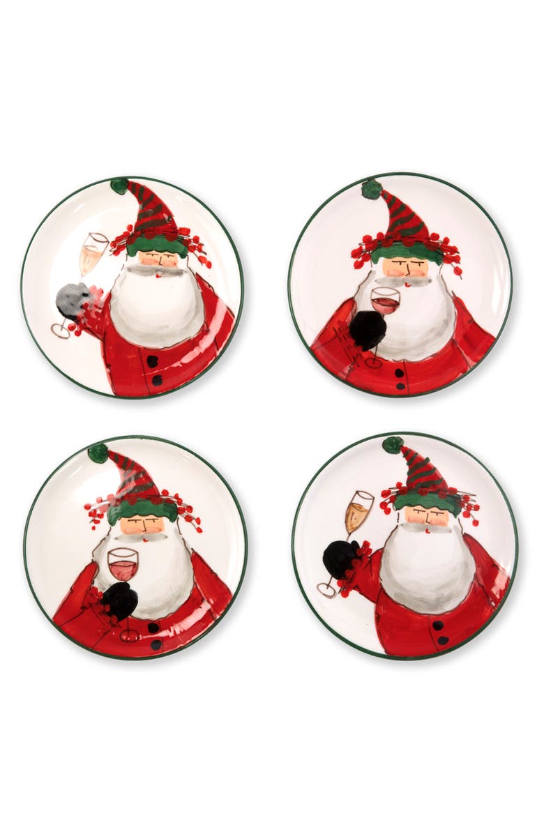 VIETRI Old St. Nick Set of 4 Cocktail Plates, Main, color, 