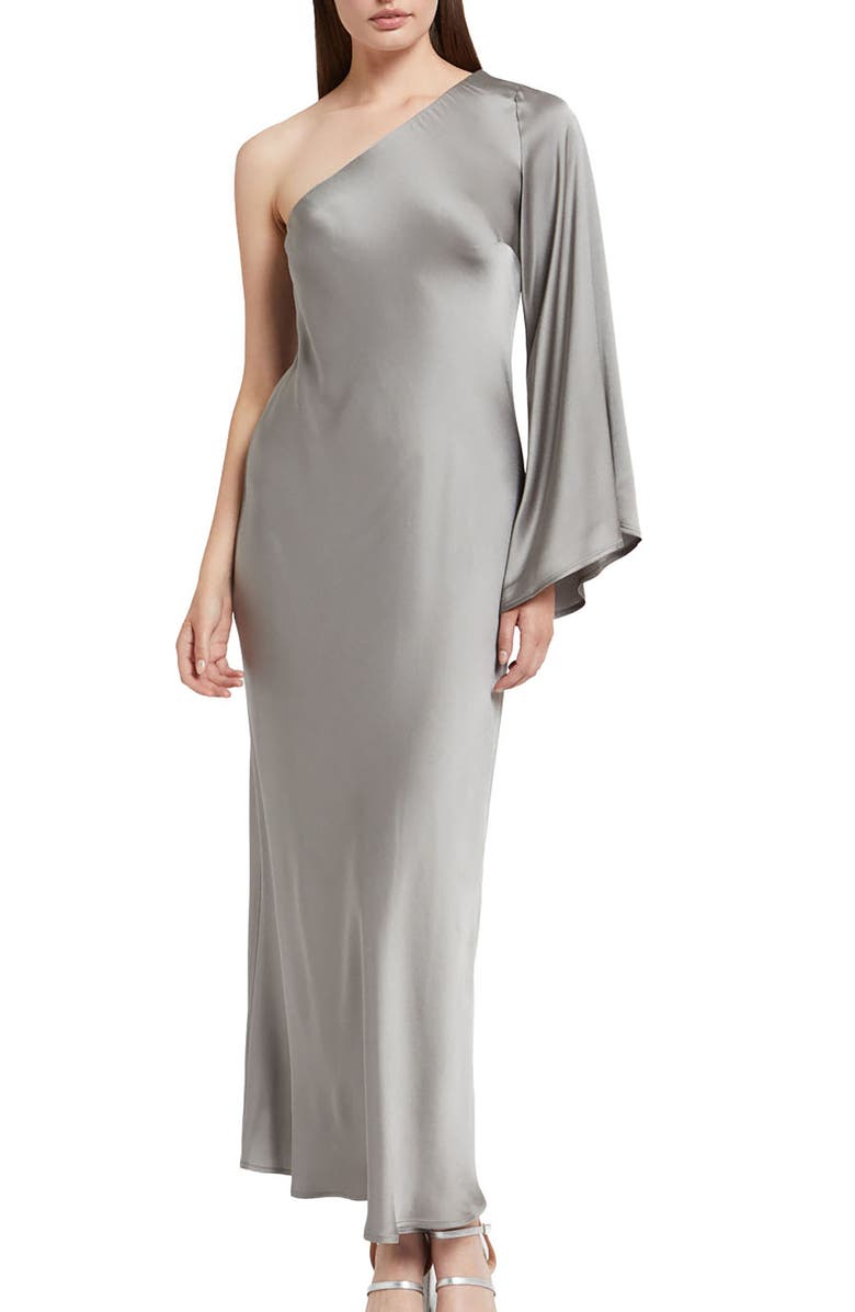 ottod'Ame Asymmetric Viscose Long Dress, Main, color, Steel