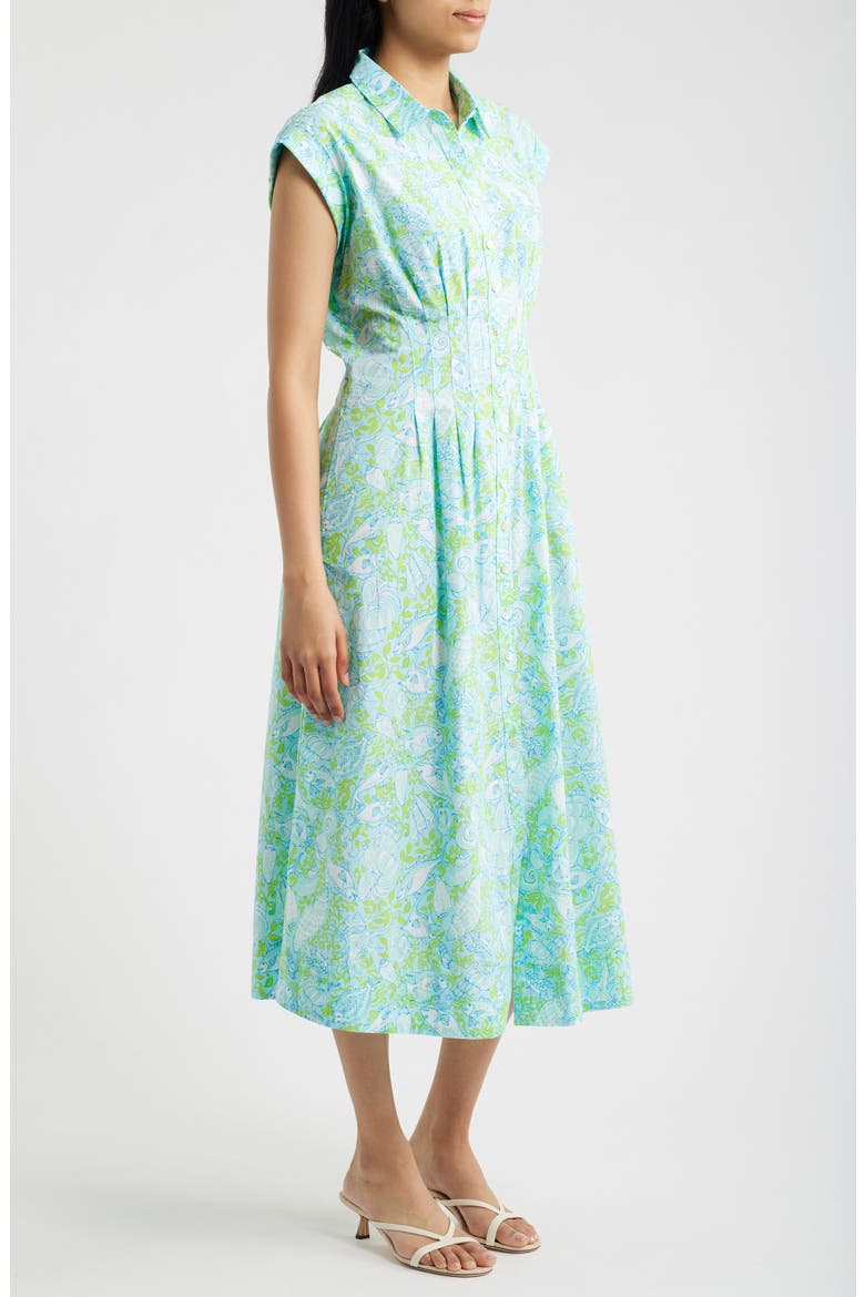 Tonya Print Midi Shirtdress, Alternate, color, DAY DREAM BLUE THROW ME A LINE