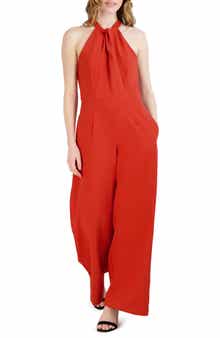 Julia Jordan Halter Neck Wide Leg Jumpsuit