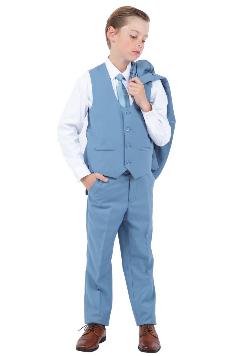 Perry Ellis Kids' Dusty Blue Five-Piece Suit, Alternate, color, Dusty Blue