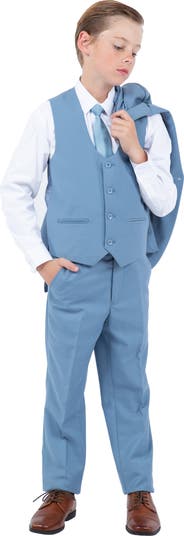 Kids' Dusty Blue Five-Piece Suit
