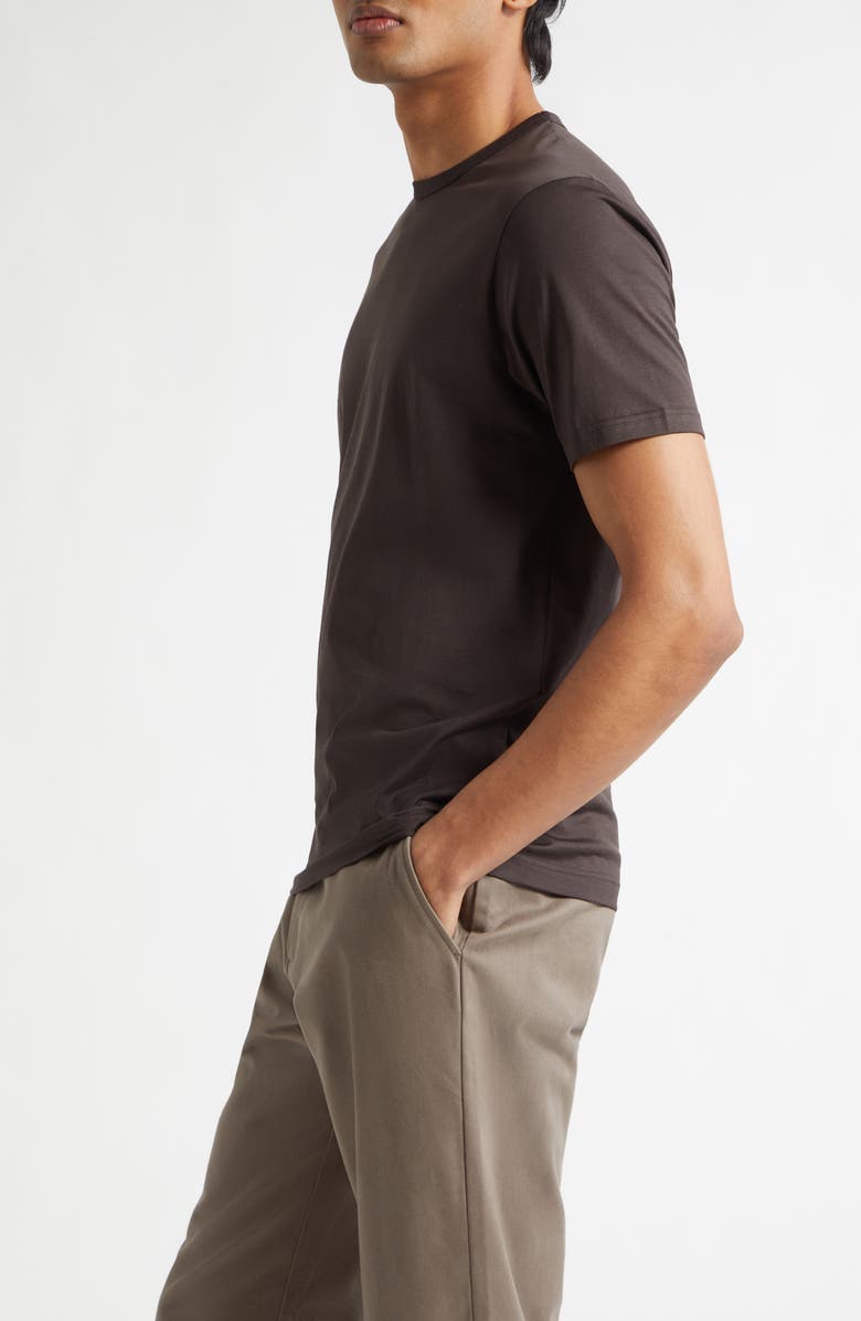 Sunspel Cotton Crewneck T-Shirt, Alternate, color, Dark Chocolate