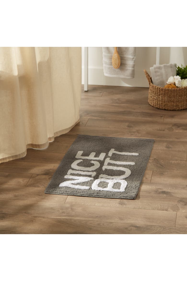 Gray & White Tufted Bath Mat, Nice Butt, 20x31, Alternate, color, Gray
