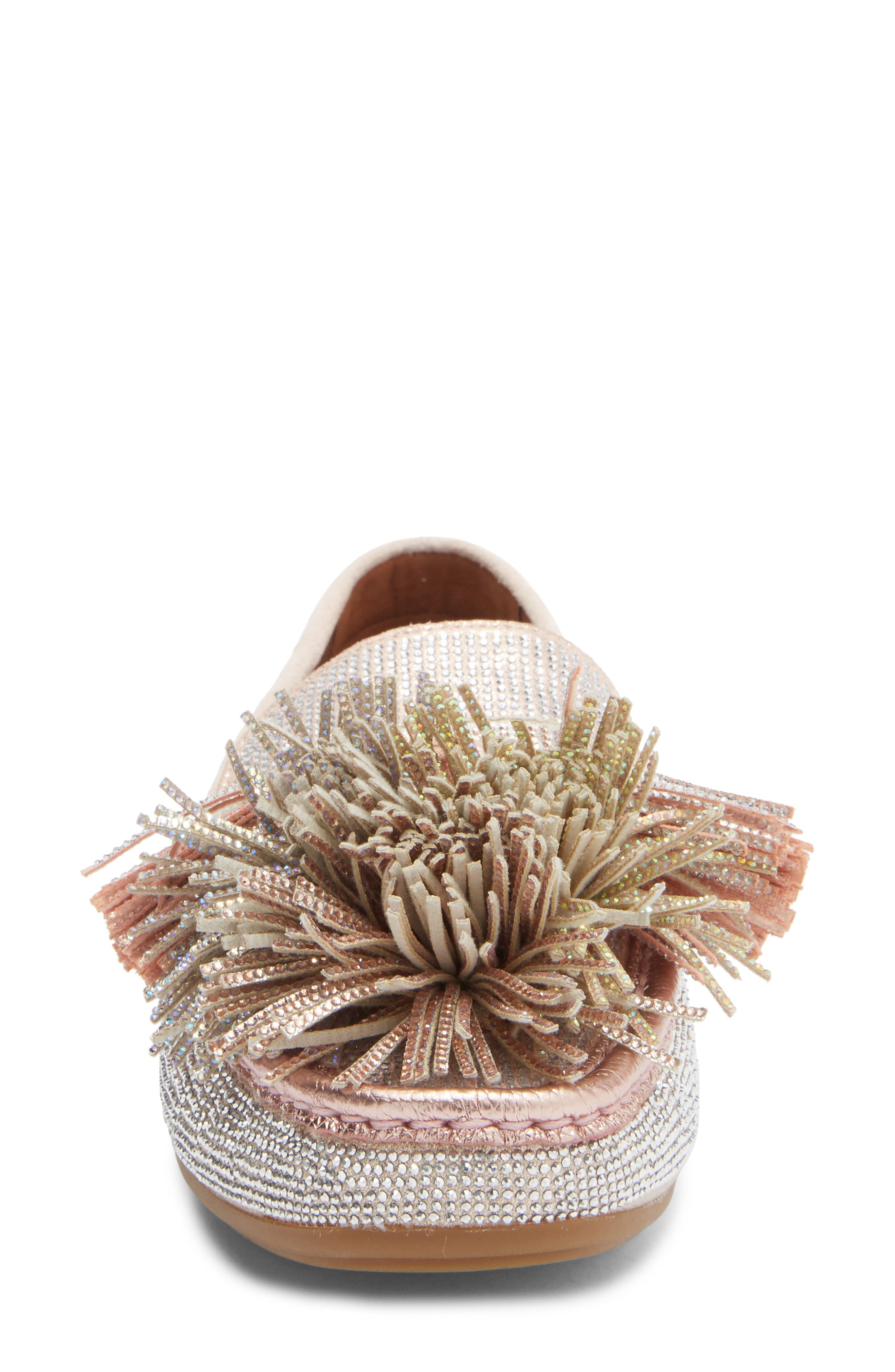 Kurt Geiger London Crystal Embellished Pompom Loafer, Alternate, color, Open Grey