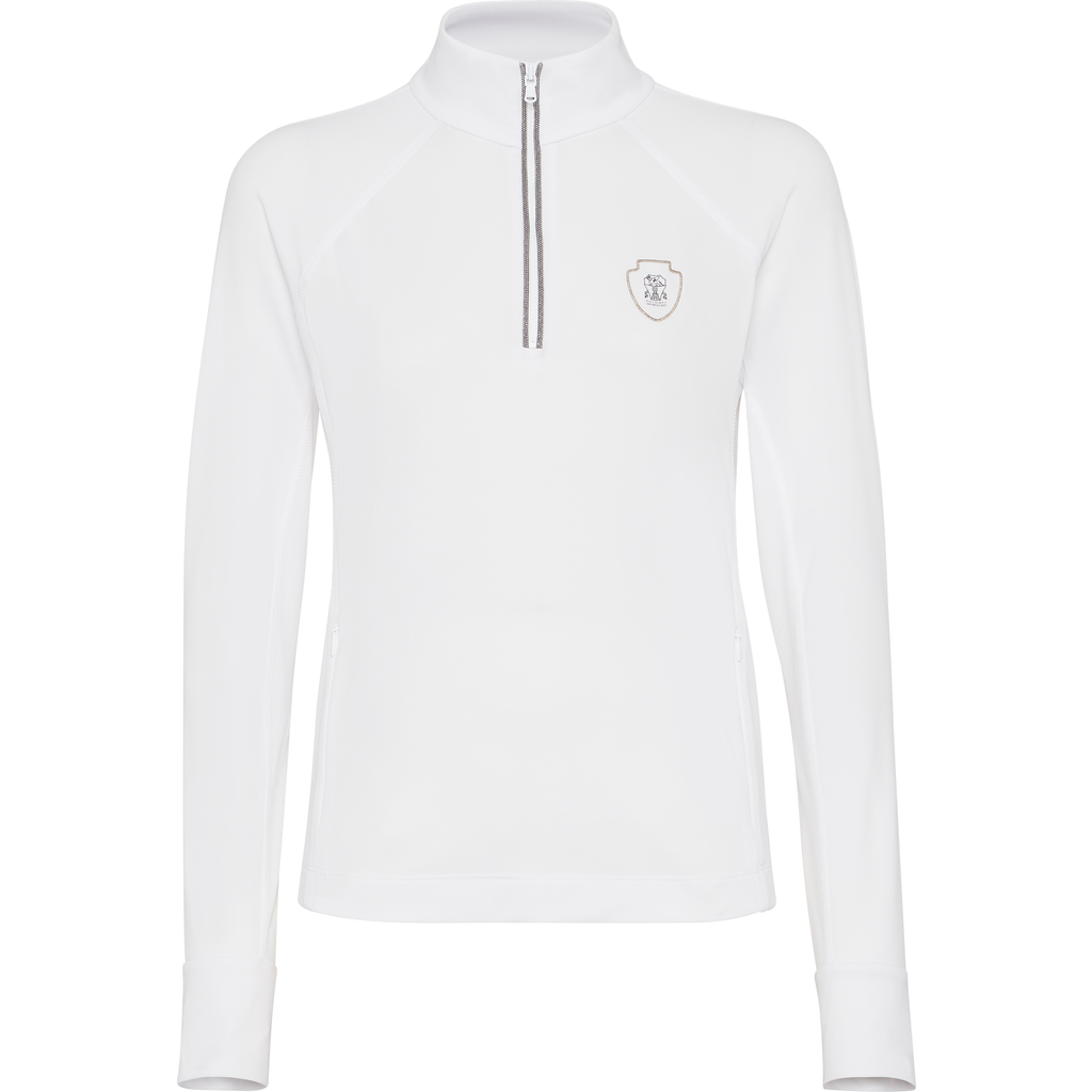 Brunello Cucinelli Techno Piqué Half-zip Sweatshirt In White