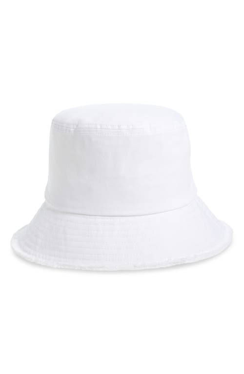 The Accessory Collective Kids' Raw Edge Bucket Hat In White