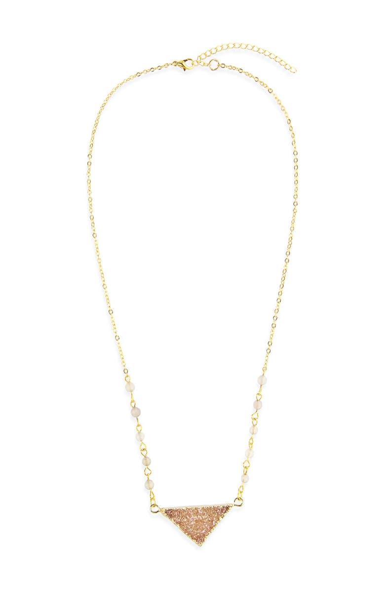 SAACHI Druzy Triangle Necklace, Main, color,