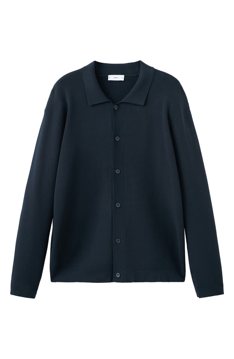 MANGO Fine Knit Comfort Stretch Cardigan, Alternate, color, Navy