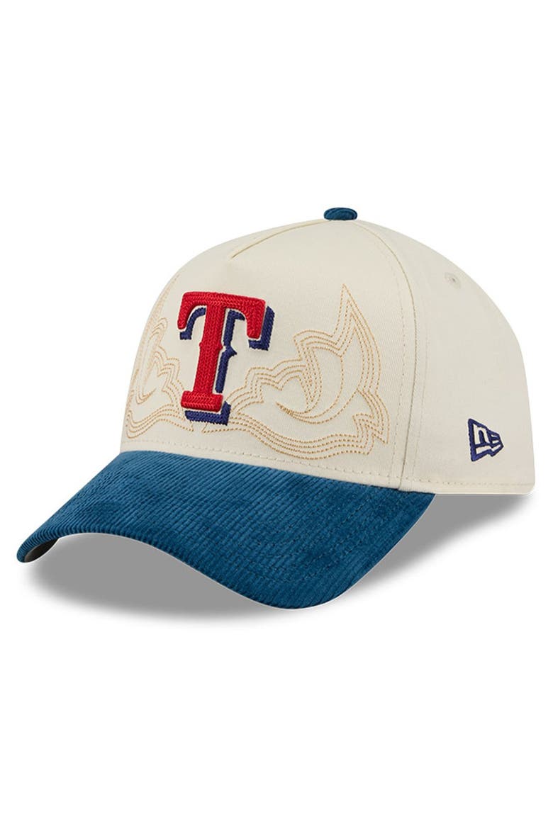 Men's New Era Stone Texas Rangers Western Stitch 9FORTY A-Frame Adjustable Hat, Main, color, Stone