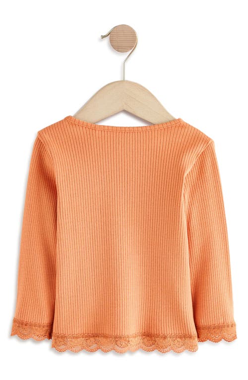 Next Kids' Pumpkin Appliqué Rib Long Sleeve Top In Multi