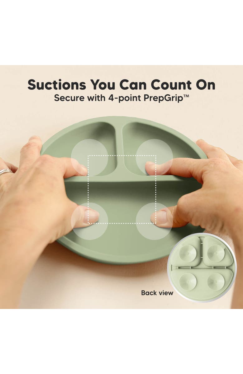 KeaBabies 3-Pack Prep Silicone Suction Plates, Alternate, color, Sage