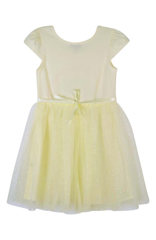 Zunie Cap Sleeve Rainbow Dress In Yellow Multi