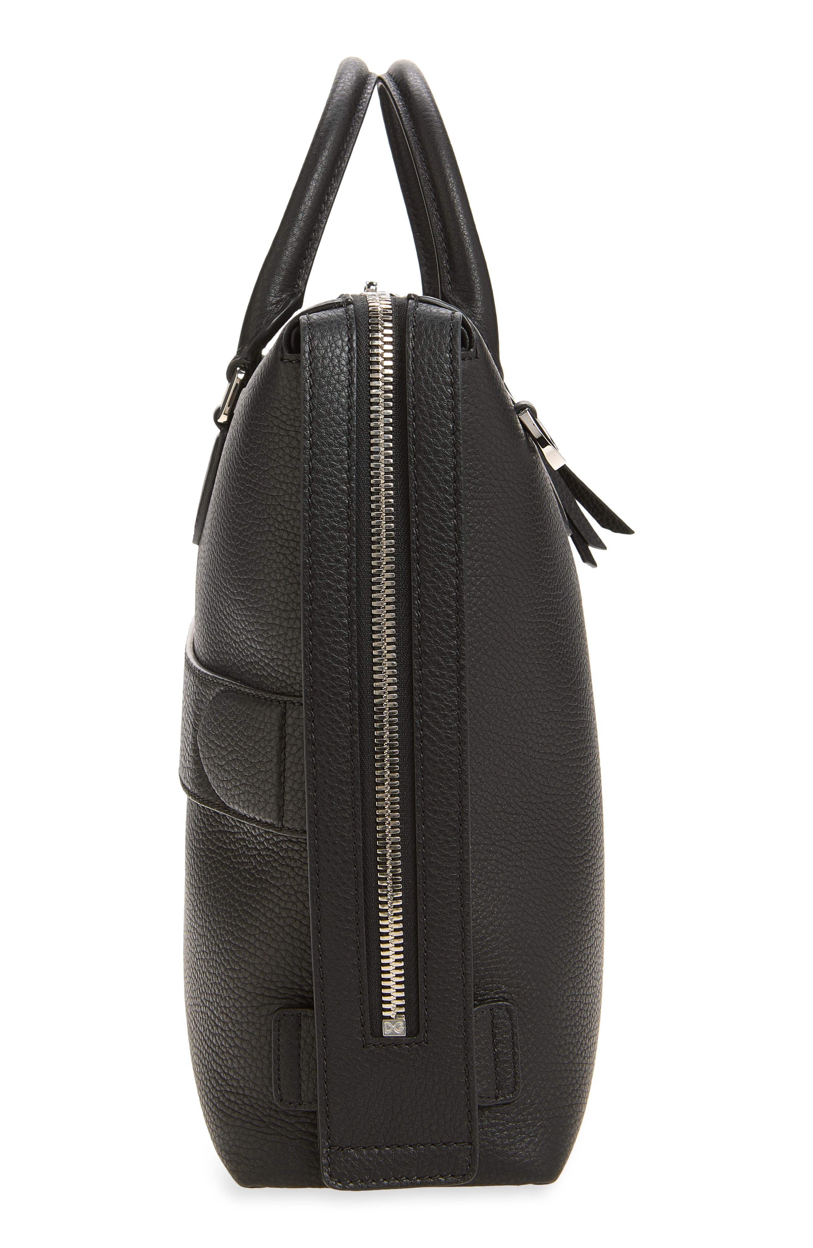 Leather Briefcase, Alternate, color, 80999 NERO
