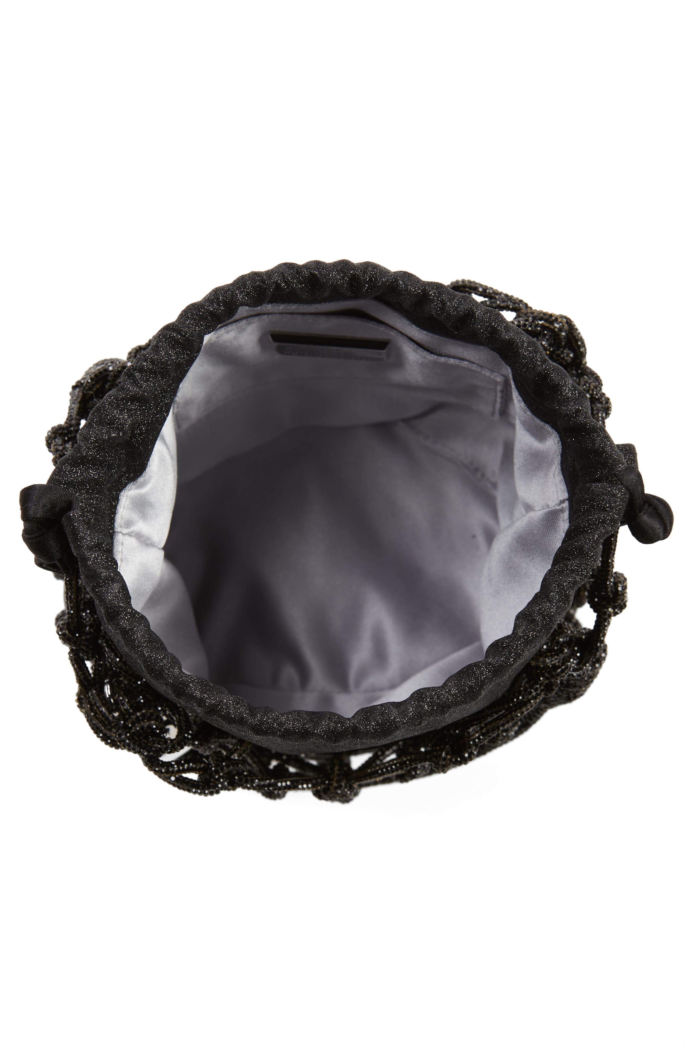 JUDITH LEIBER COUTURE Sparkle Net Pouch Bag, Alternate, color, Silver Jet