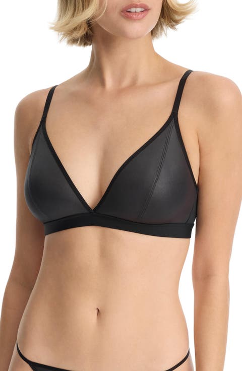 Late Night Faux Leather Triangle Bralette