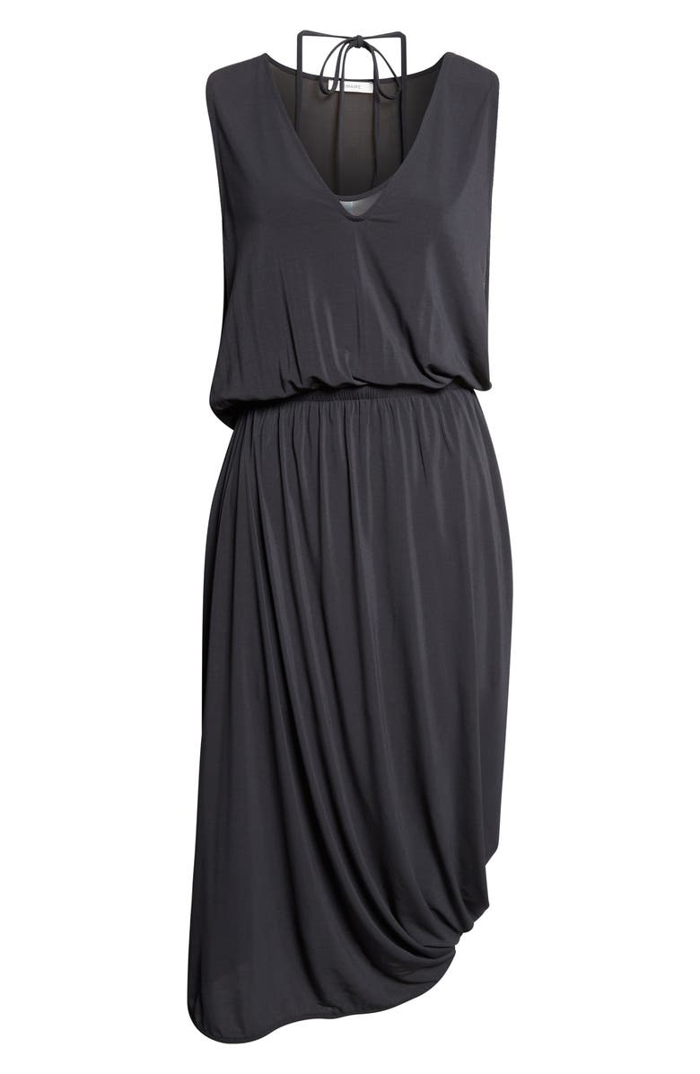 Lemaire Layered Draped Crepe Jersey Dress, Main, color, Charcoal