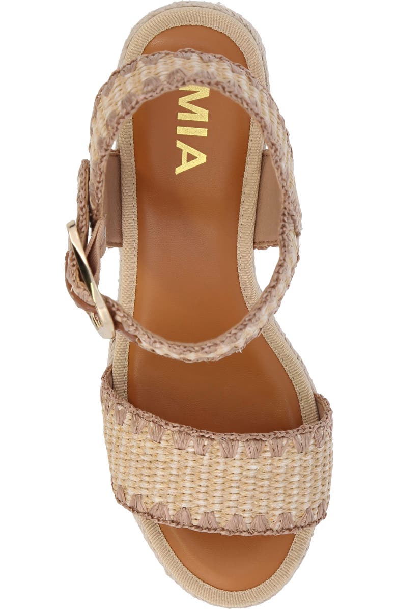 MIA Beverlee Platform Wedge Sandal, Alternate, color, Natural/ Cognac
