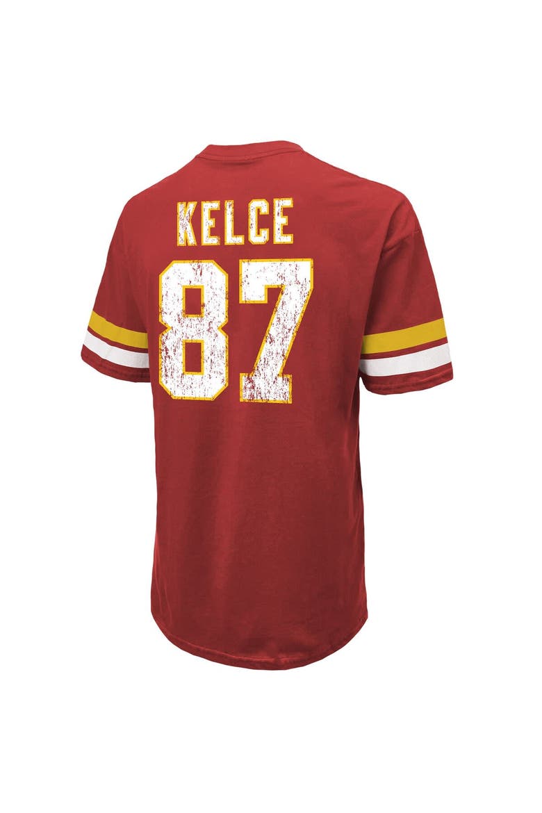 Men's Majestic Threads Travis Kelce Red Kansas City Chiefs Name & Number Oversize Fit T-Shirt, Alternate, color, Red