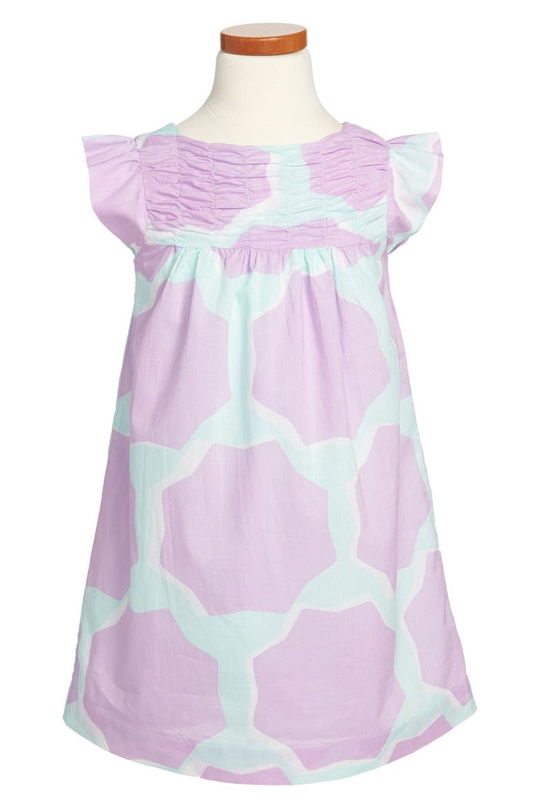 'Star Flower' Flutter Sleeve Dress, Main, color, OPAL BLUE