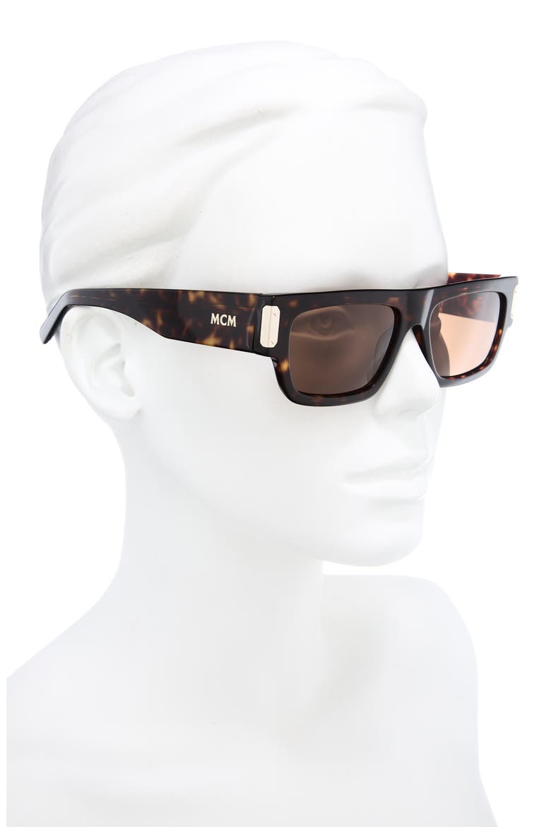 54mm Rectangular Sunglasses, Alternate, color, DARK HAVANA / ROVIEX