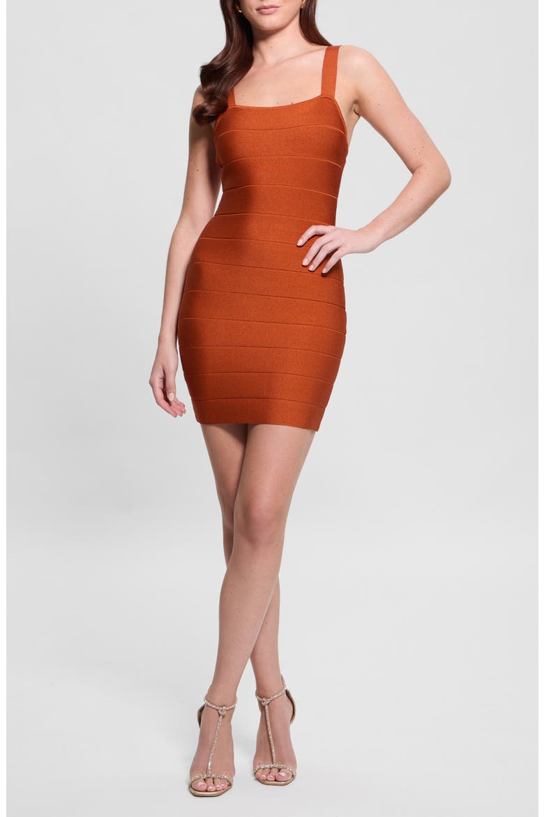 Esme Sleeveless Bandage Dress, Main, color, HOT CARAMEL