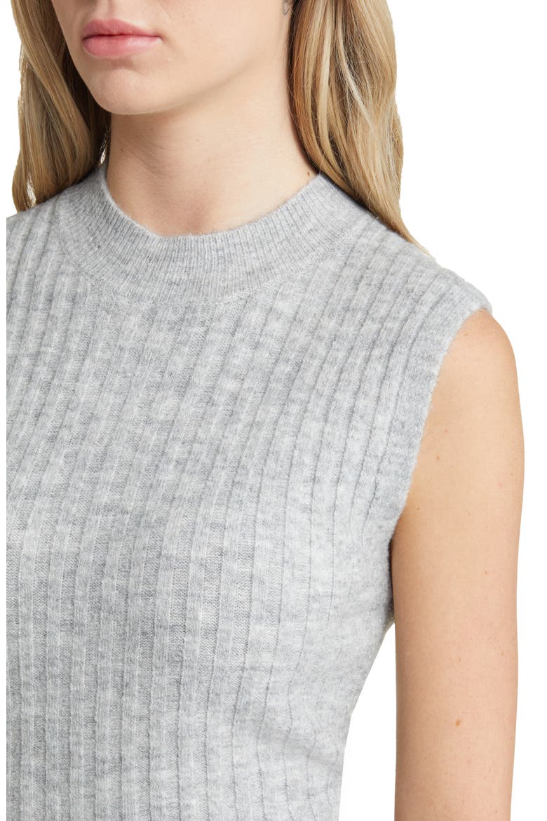Sleeveless Ribbed Sweater Dress, Alternate, color, GREY