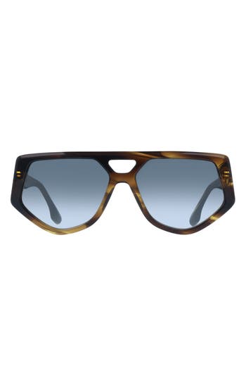 Victoria Beckham 58mm Modified Rectangle Sunglasses In Green