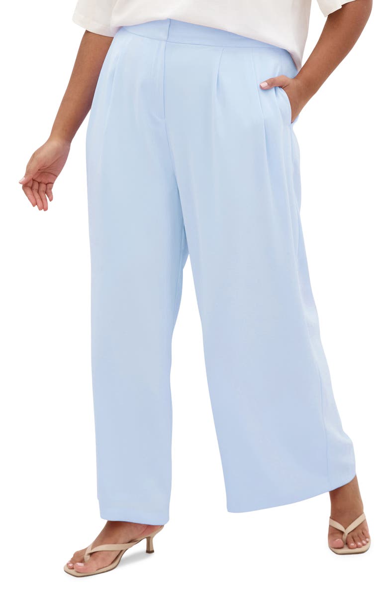 City Chic Holly Wide Leg Pants, Main, color, Sky Blue