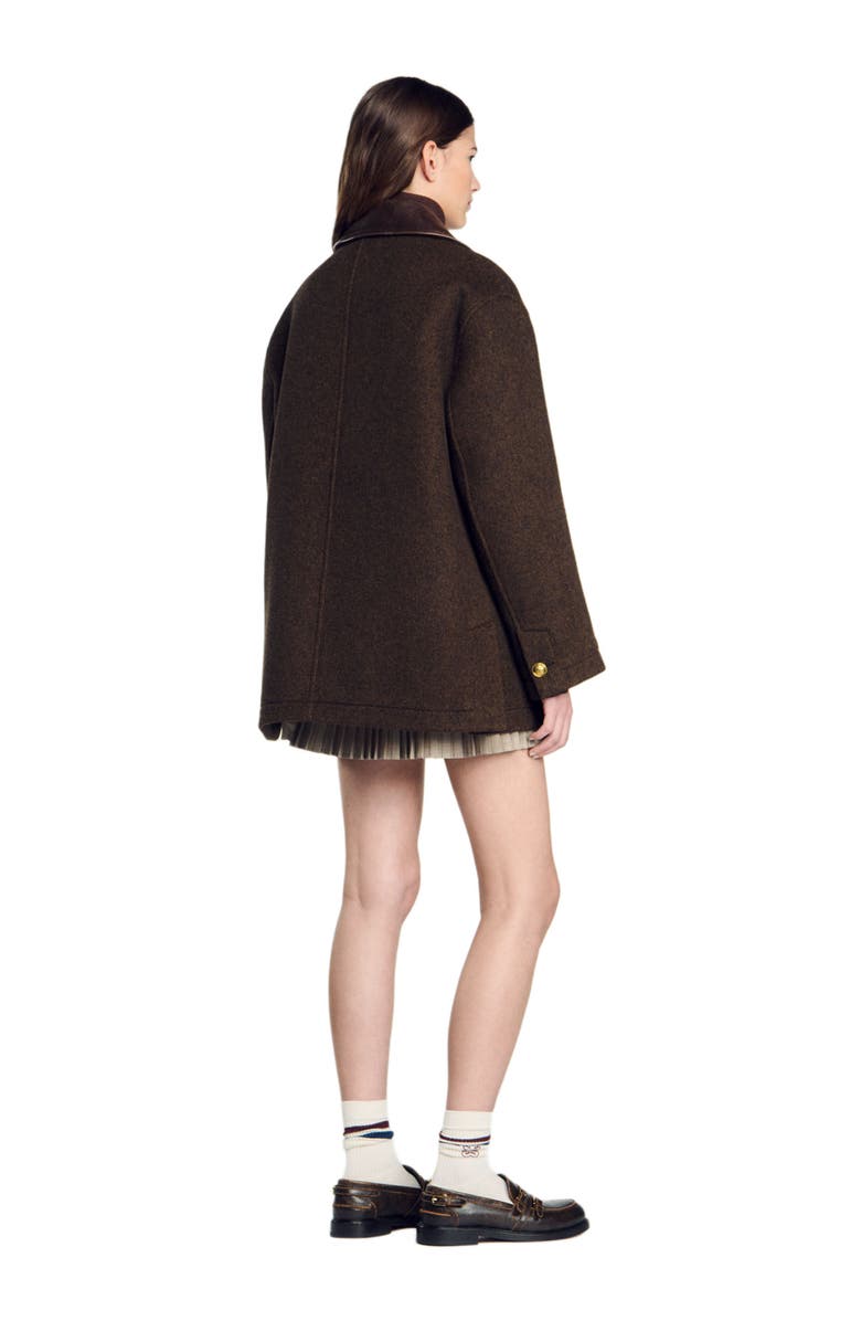 SANDRO Tweed coat, Alternate, color,