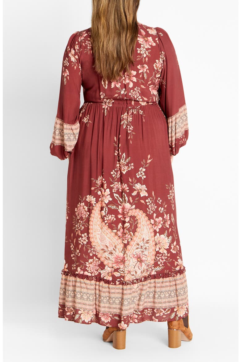 Destiny Placed Print Long Sleeve Maxi Dress, Alternate, color, PAISLEY