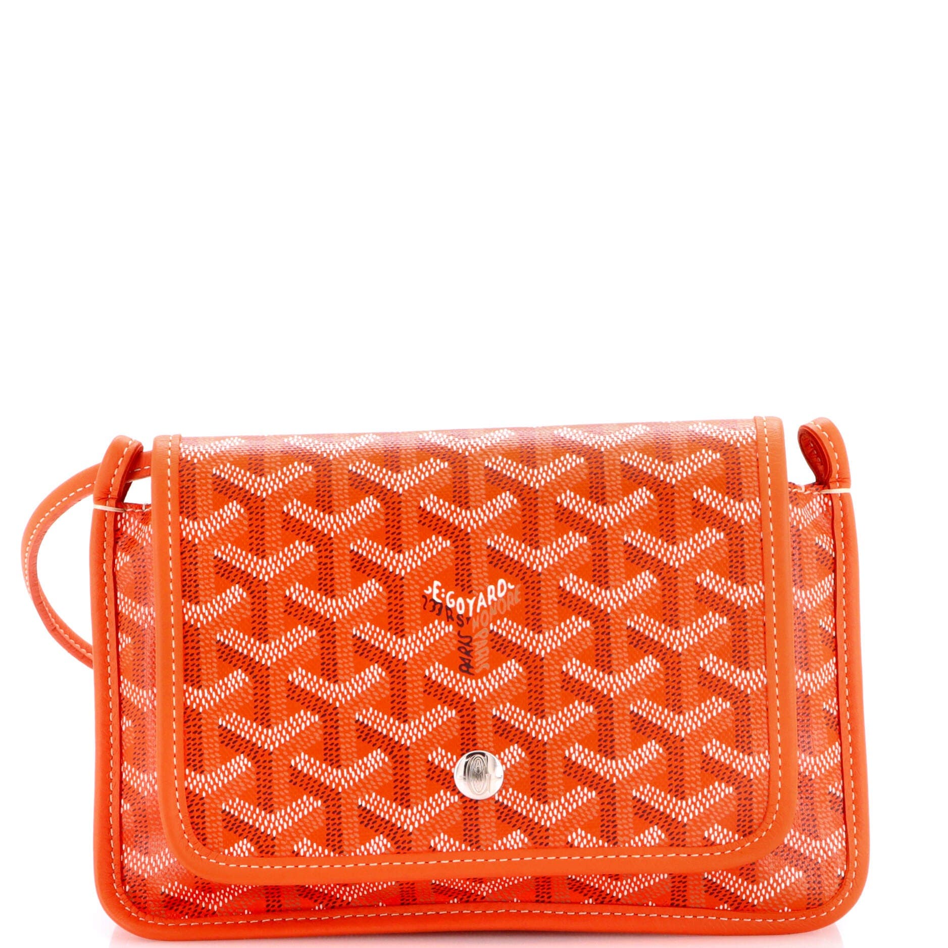 Pre-Owned Goyard Plumet Clutch Wallet Coated Canvas, Main, color, Orange