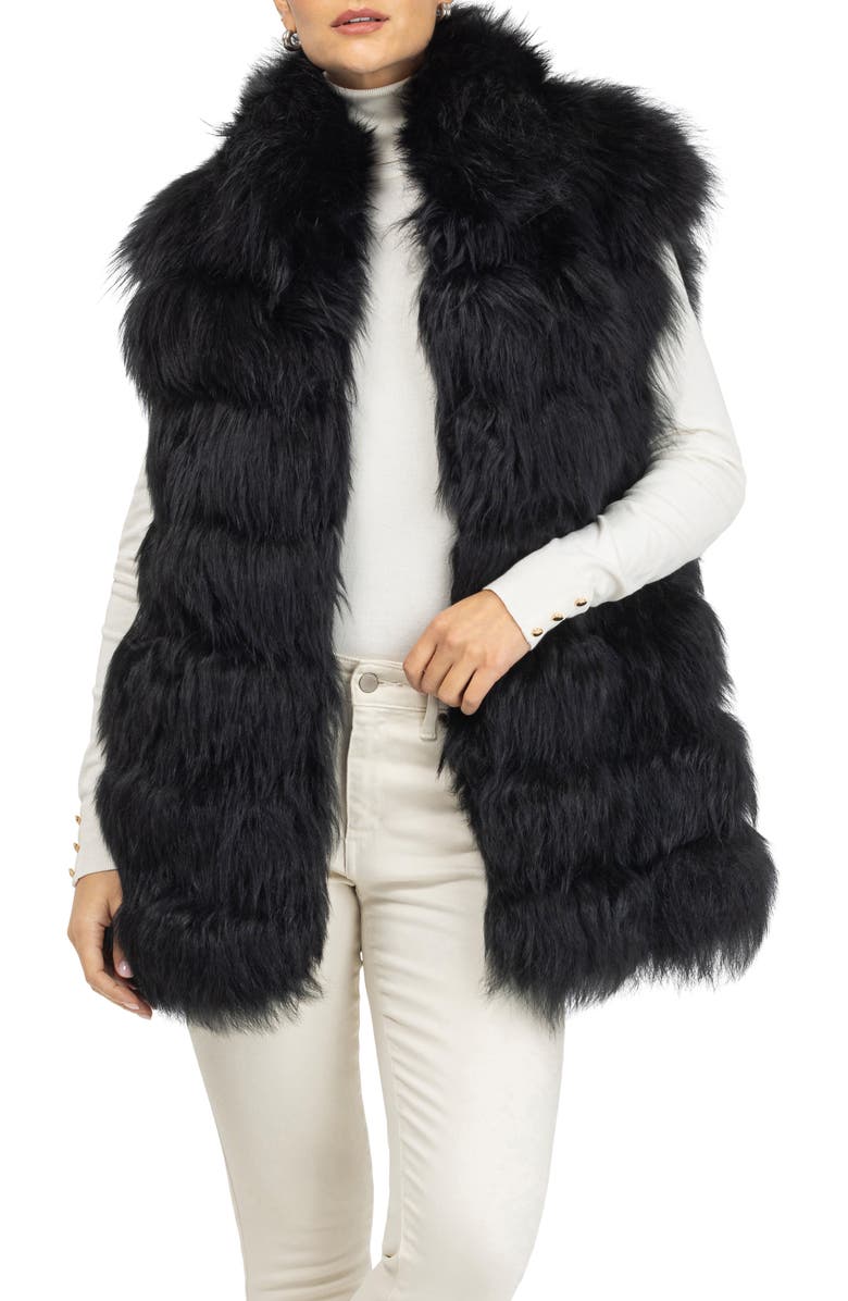 GORSKI Genuine Shearling Vest, Alternate, color, Black