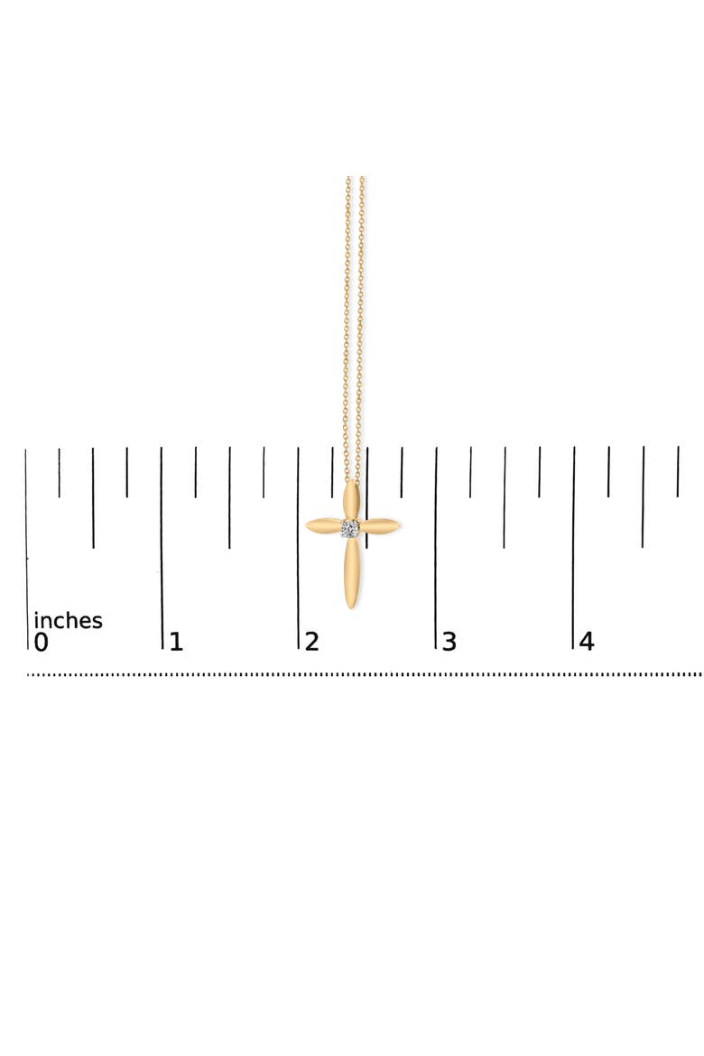 Gold Vermeil Diamond Accent Ribbon Pendant Necklace, Alternate, color, Silver