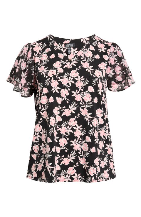 Double Flutter Sleeve Top (Plus)